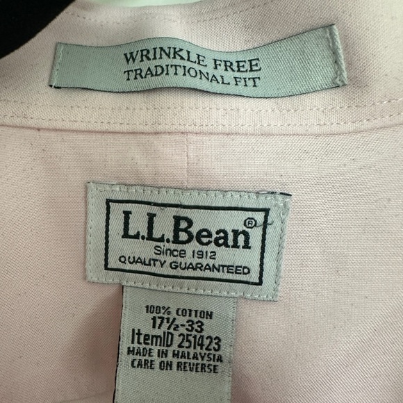 L.L. Bean Light Pink Dress Shirt - Picture 2 of 3